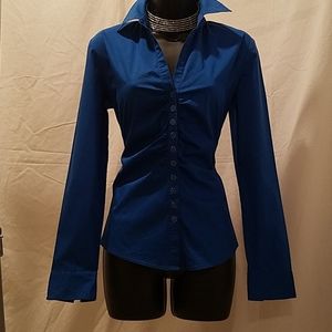 Royal Blue Ruched Blouse